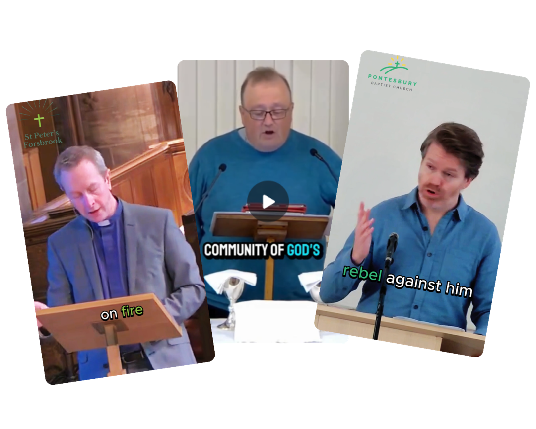 Examples of sermon shorts formatted for social media